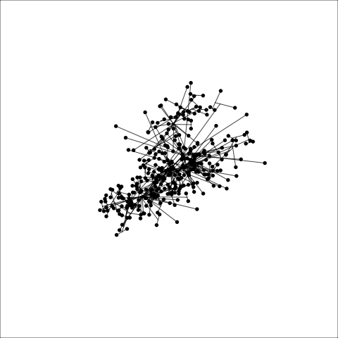 Tour showing the dendrogram for single linkage clustering on the penguins data in 4D. You can see that the connections are like asterisks, connecting towards the center of each clump and there are a couple of long connections between clusters.